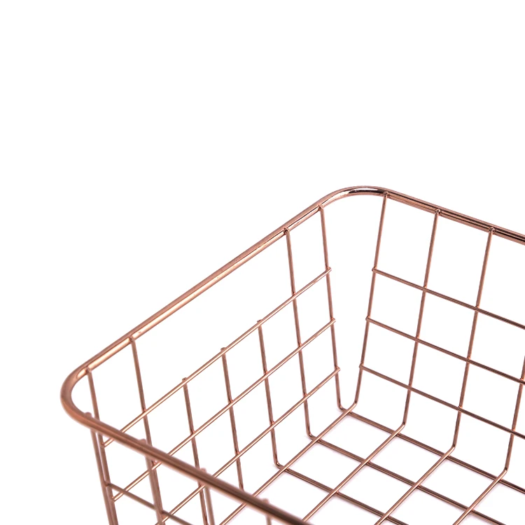 Wholesale Fashionable Portable Picnic Fruit Food Metal Basket Wire Mesh Storage Basket Bicycle basket