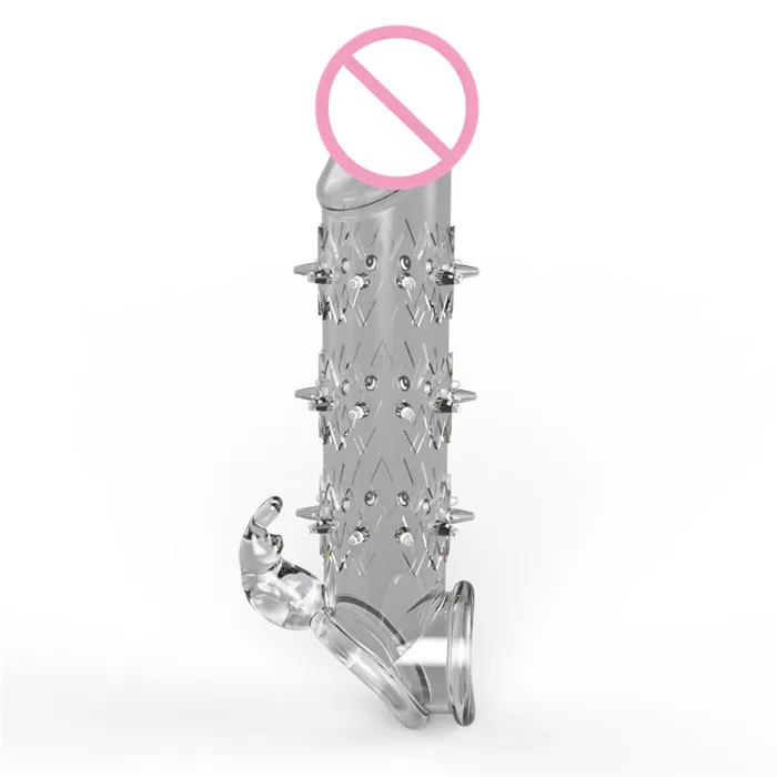 hot selling Crytral Condom penis sleeve Cock Enlargement Dick Extender Condoms for Men