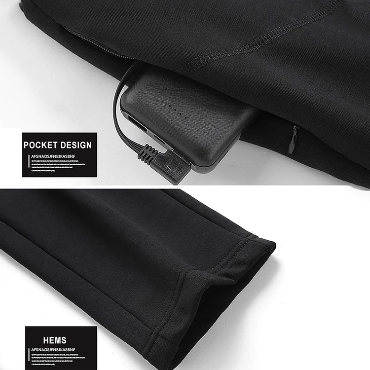 Electric Heated Trousers Mens Women Carbon Fiber Winter Warm Usb Intelligent Heat Cotton Thermal Pants