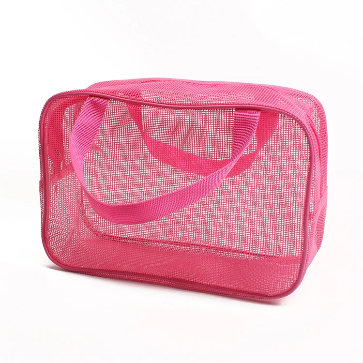 Cosmetic Organizer Bag Mesh Beach Tote Bag for Swim Pool Shower Caddy with Handles