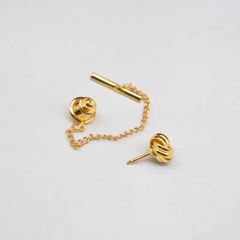 Gold Silver Tie Tack for Men with Chain Gold Silver Tie Clip Party Accessories
