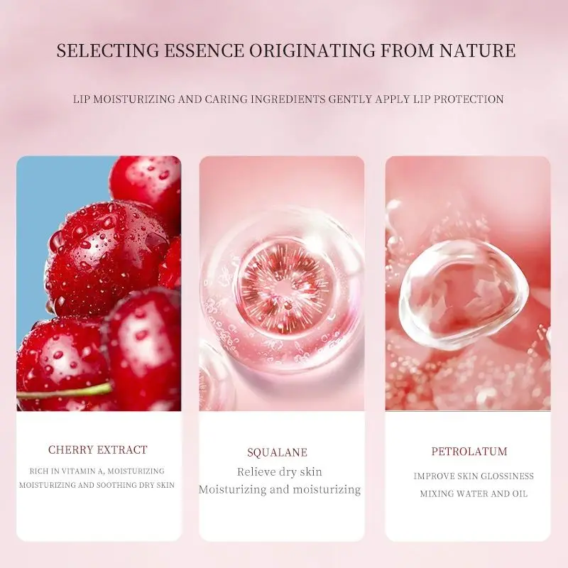 SADOER Private Label Avocado Cherry Vegan Natural Organic Fruit Lips Moisturizer Exfoliating Spf Lip Balm Chapstick Cosmetics