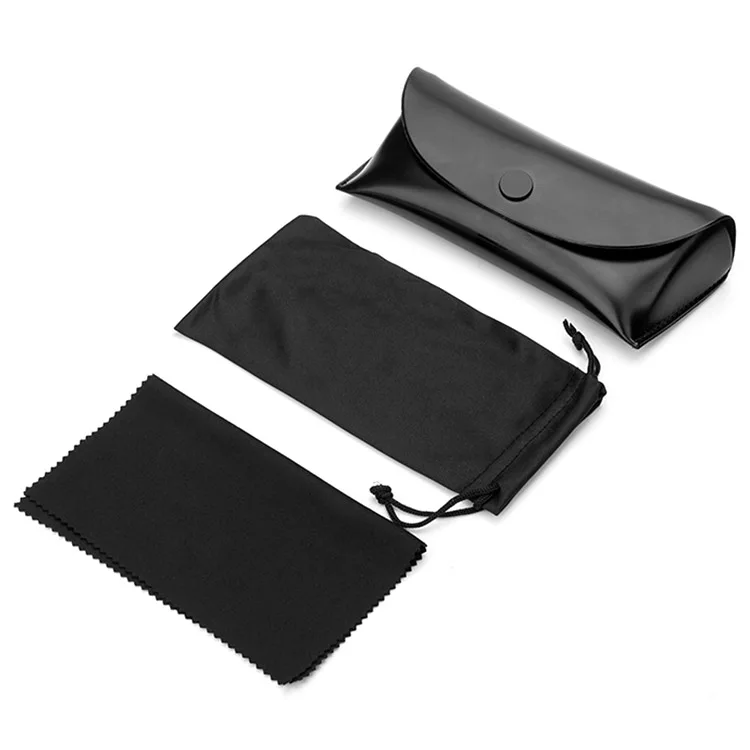 2023 Packing Box Custom Logo Pouch Cleaning Clothes Packaging Bag Sunglasses Case Black Optical Glasses Box