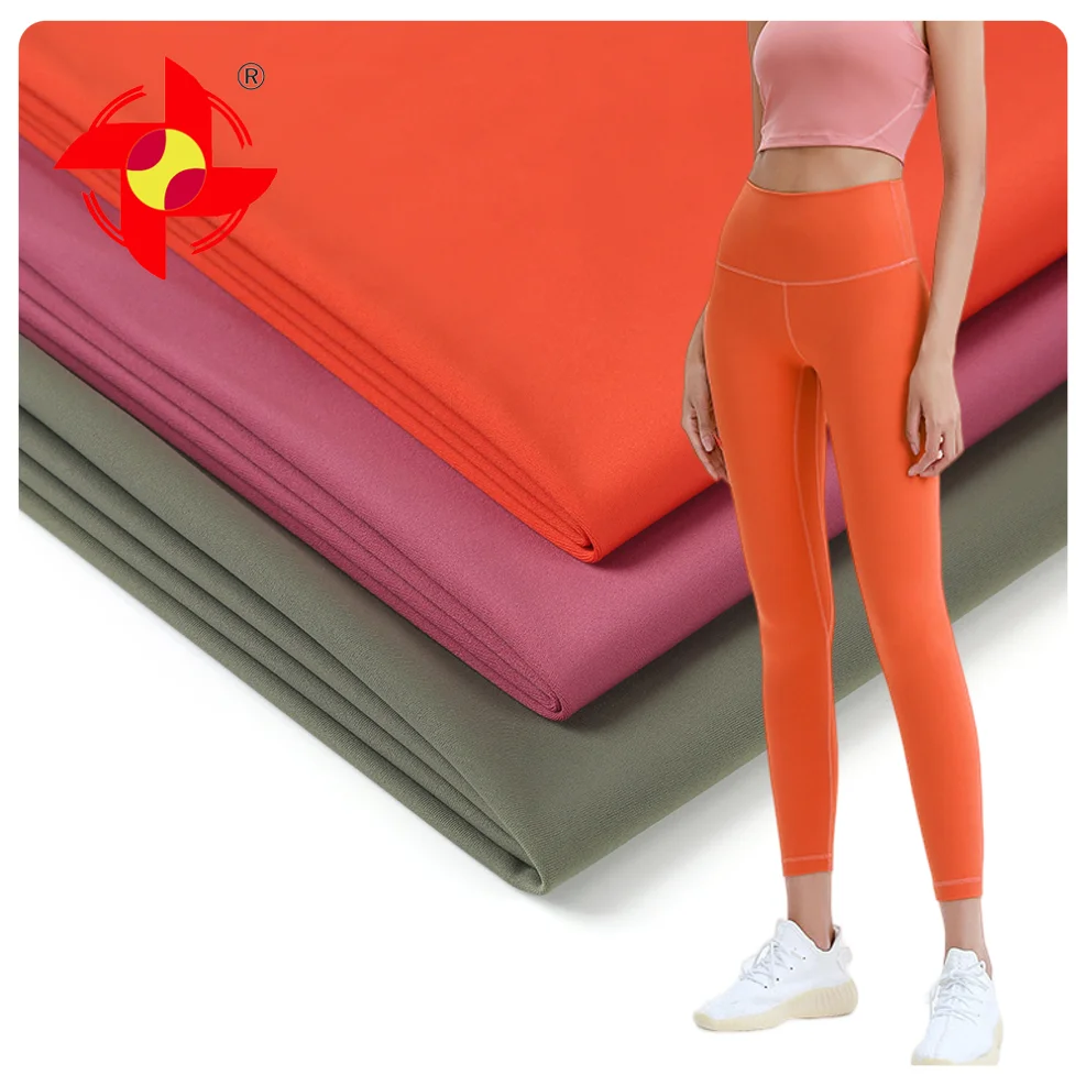 Leggings Yoga Wear Dry Fit Double Faced Fabric High Quality 4way Stretch 76 Nylon 24 Spandex Weft Knitted 250gsm for Lululemon