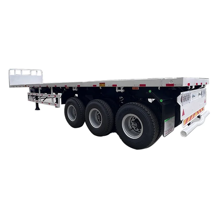 Hot Sale 3-Axle 40ft Aluminium Container Semi Trailer 12r22.5 Tyre Flatbed Car Trailers Flat Bed Container Flatbed Semi Trailer