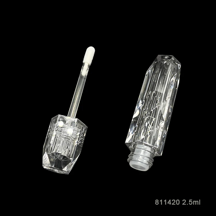 2.5ml Empty clear mini shiny plastic lipgloss tube