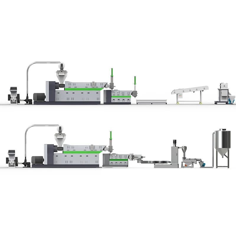 Double Stage PP PE plastic pelletizing granules making machine price recycle plastic raw material machinery