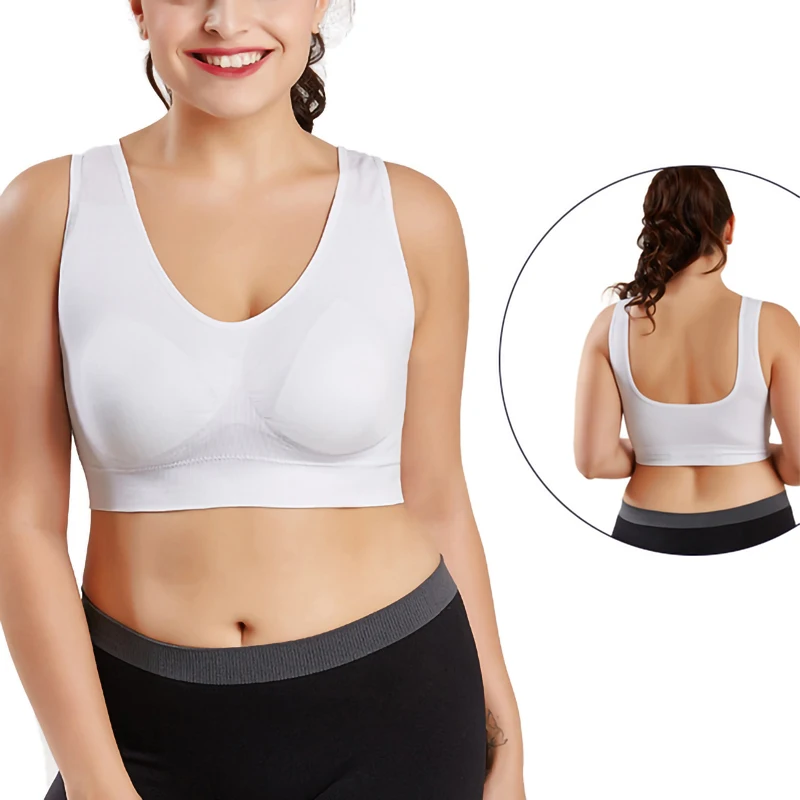 Девушки бесшовный спортивный бюстгальтер Плюс Размер Красочные без косточек жилет никаких следов Йога регулировка бюстгальтер без провода бюстгальтер с эффектом пуш ап