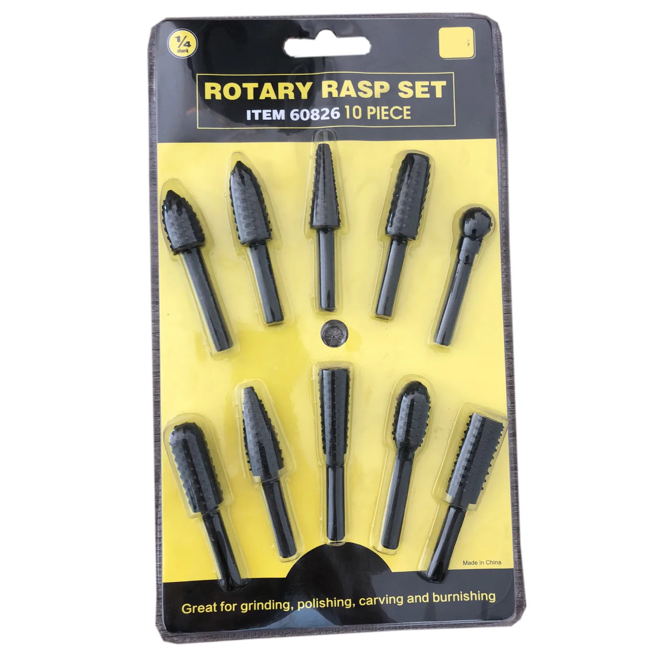 10PCS Electric Power Tools Grinding Polishing Carving Burnishing Wood Working Rotary Rasps Files Sets