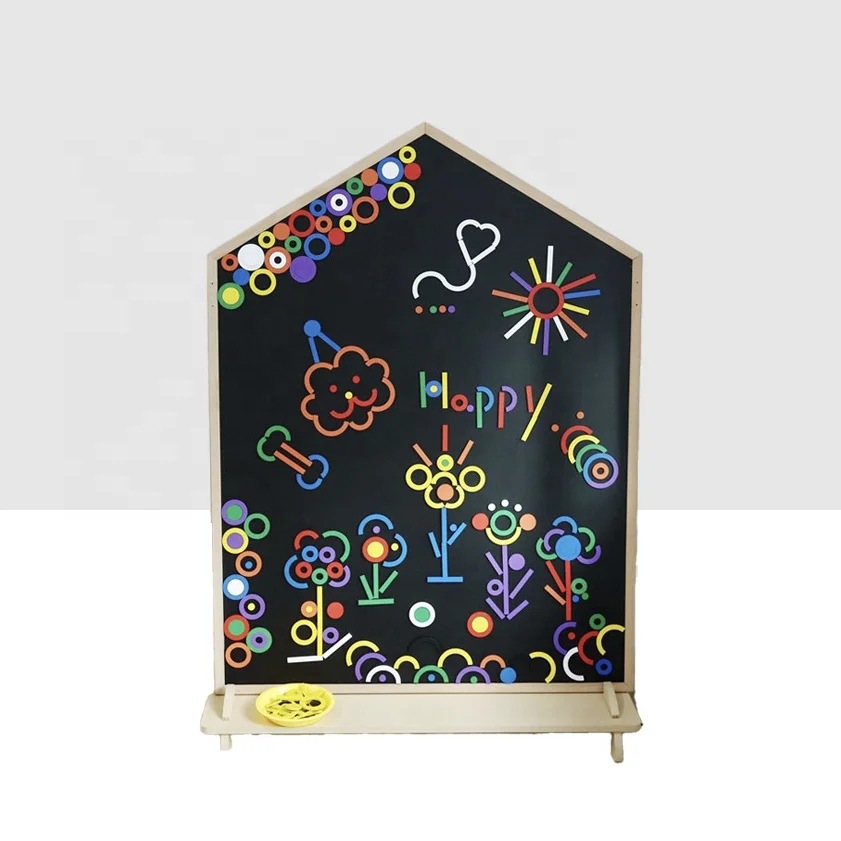 Wooden magnetic blocks toy shape wood building block puzzle kids geometric bricks jigsaw game for early educational creative toy