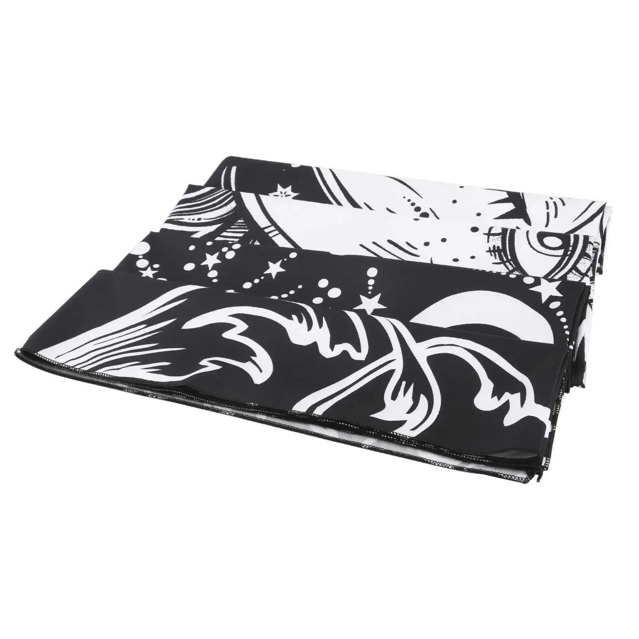 Custom New Boho Black Moon Sun Star Pattern Print Home Decor Background Fabric Blanket Hanging Tapestry For The Living Room Wall