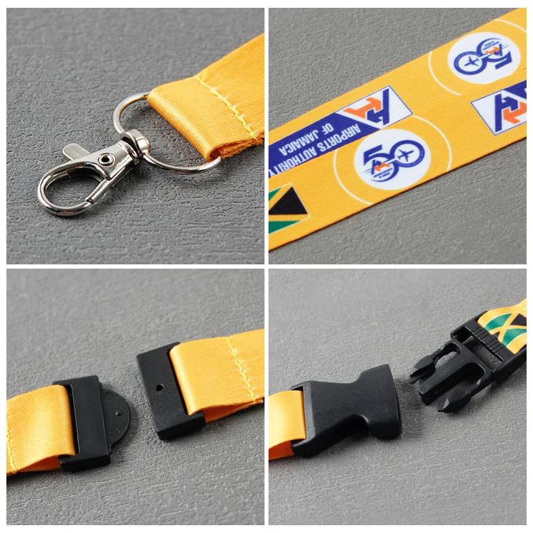 Hot Selling Lanyard Custom Promotion Polyester Neck Strap Design Flat Blank Keychain Lanyard with Logo