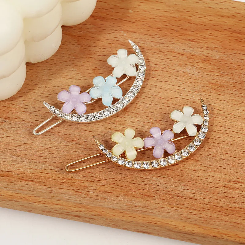 
Luxury Shining Girls Women Kids s Pearl Resin Acrylic Hair Clips Rhinestone Bobby Pins Hair Slides Women Hair Pin 