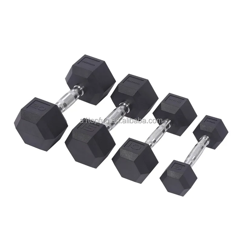 Wholesale Gym Equipment Rubber Hex Dumbells Weights Set 20kg 50kg Men Unisex 20kg Dumbbell Set