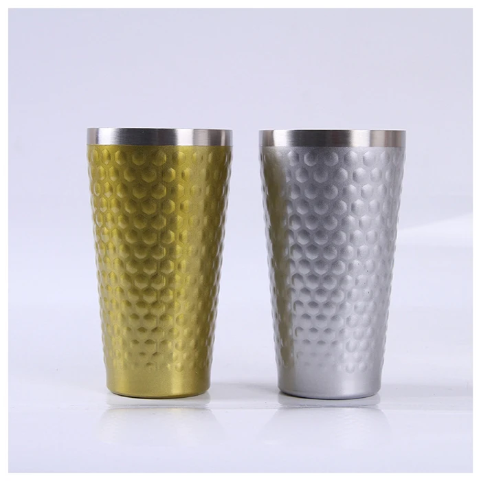 
Double Layer Fish Scale Pattern Office Home 304 Stainless Steel Coffee Cup Without Cover 