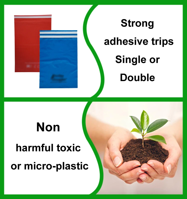 custom printed corn starch made biodegradable eco friendly plastic mailing courier bags with logo