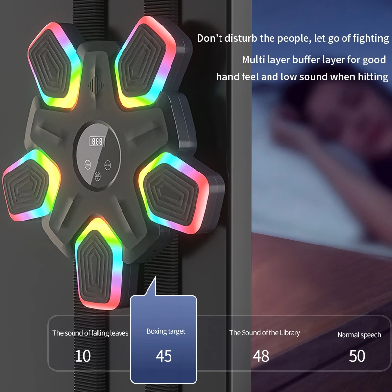 Most People Punching Electric Smart Machine Boxing Intelligent Music Target Pad Colorful Light Up Wall New Style Music Boxing