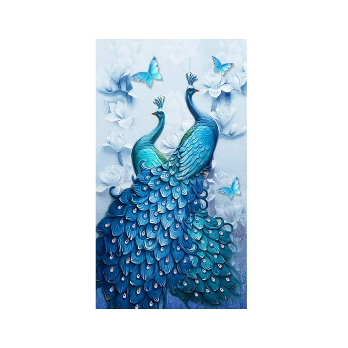 Home Wall Decor High Quality Diamond Painting 45 x 80 cm Crystal Porcelain Animal Manufacturers Peacock Diamond Painting