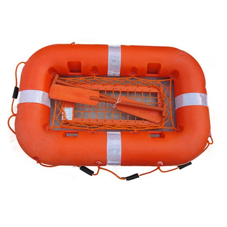 Hot Sale Orange Marine Life Boat Plastic Made 10 Persons Floating Rescue Boat Durable Life Float for Marine Safety