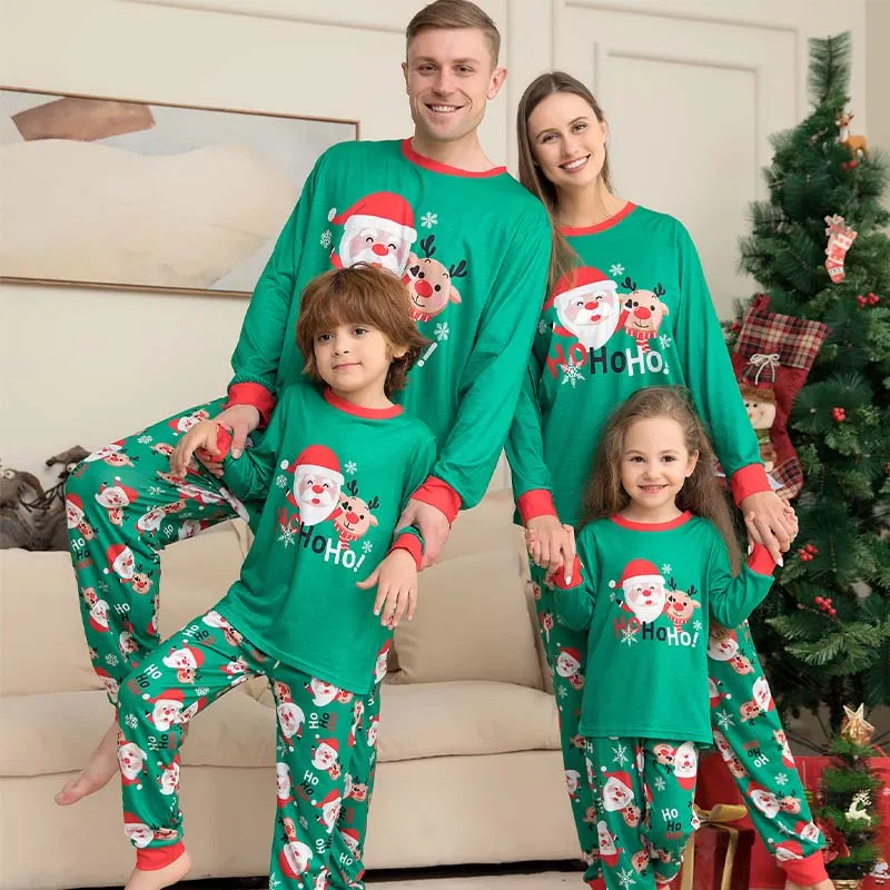 NANTEX OEM Winter Warm Soft Pants Pyjamas Cotton Pajamas Set Matching Christmas Pajamas Family