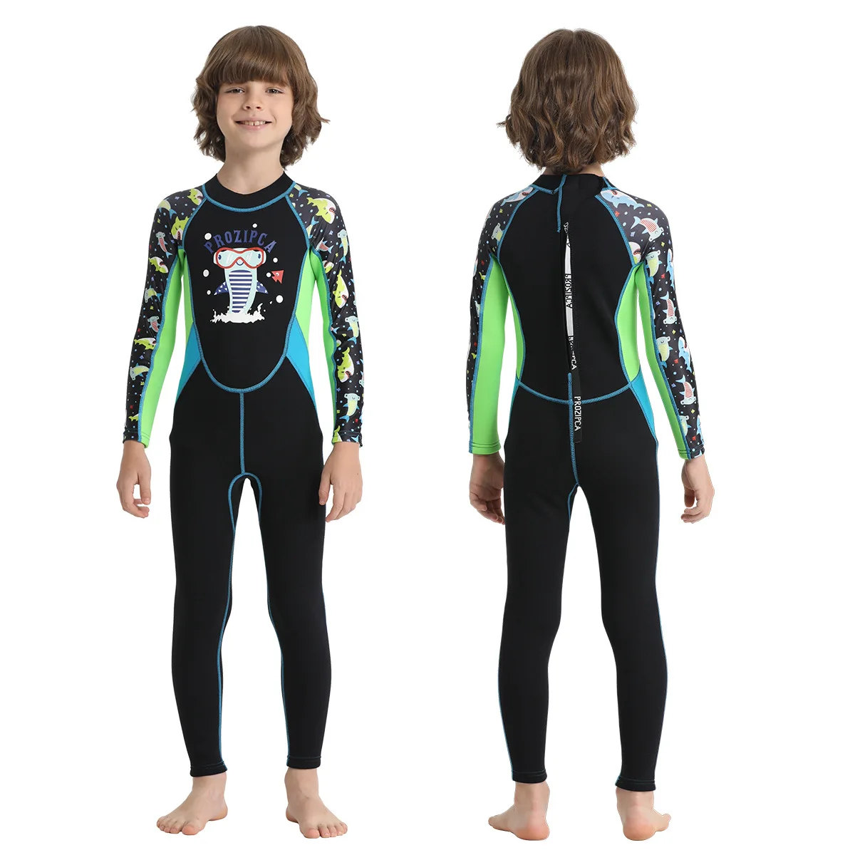 Colorful 2.5mm Neoprene Kids one Piece back Zip Wetsuit Beach Diving Neoprene  Wetsuit For Kids Children