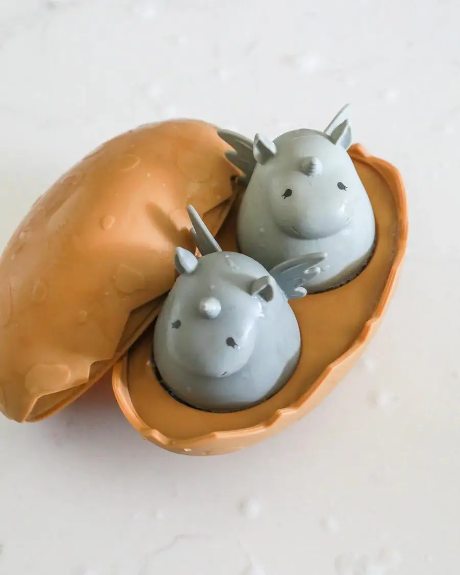 Kids Dino Egg Silicone Bath Toy, Baby Dino Egg Floating Boat Bath Toy, Silicone Bath Toy Boat Buddies Dino Egg