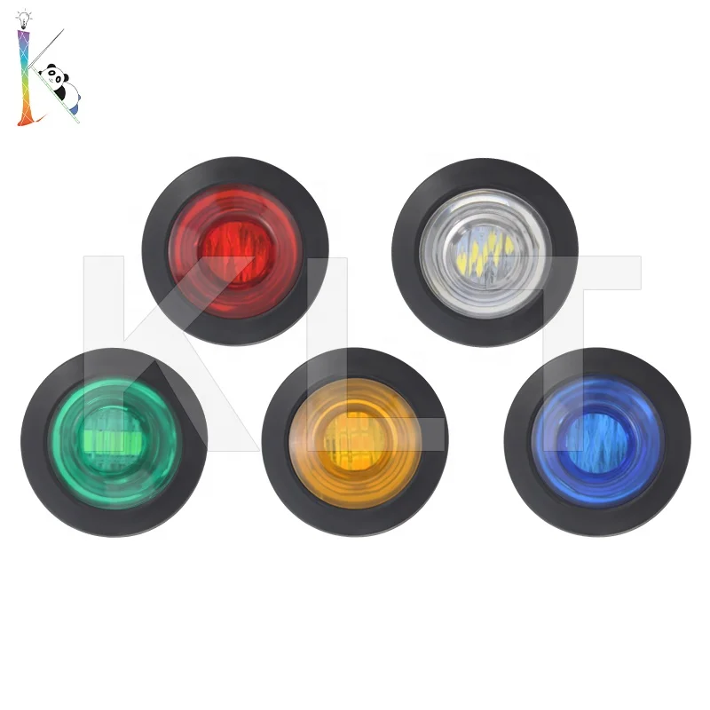 Wholesale Round Led Bullet Marker Lights Front Rear Side Marker 1led Turn Warn Light Trailer Van Truck Side Signal Light