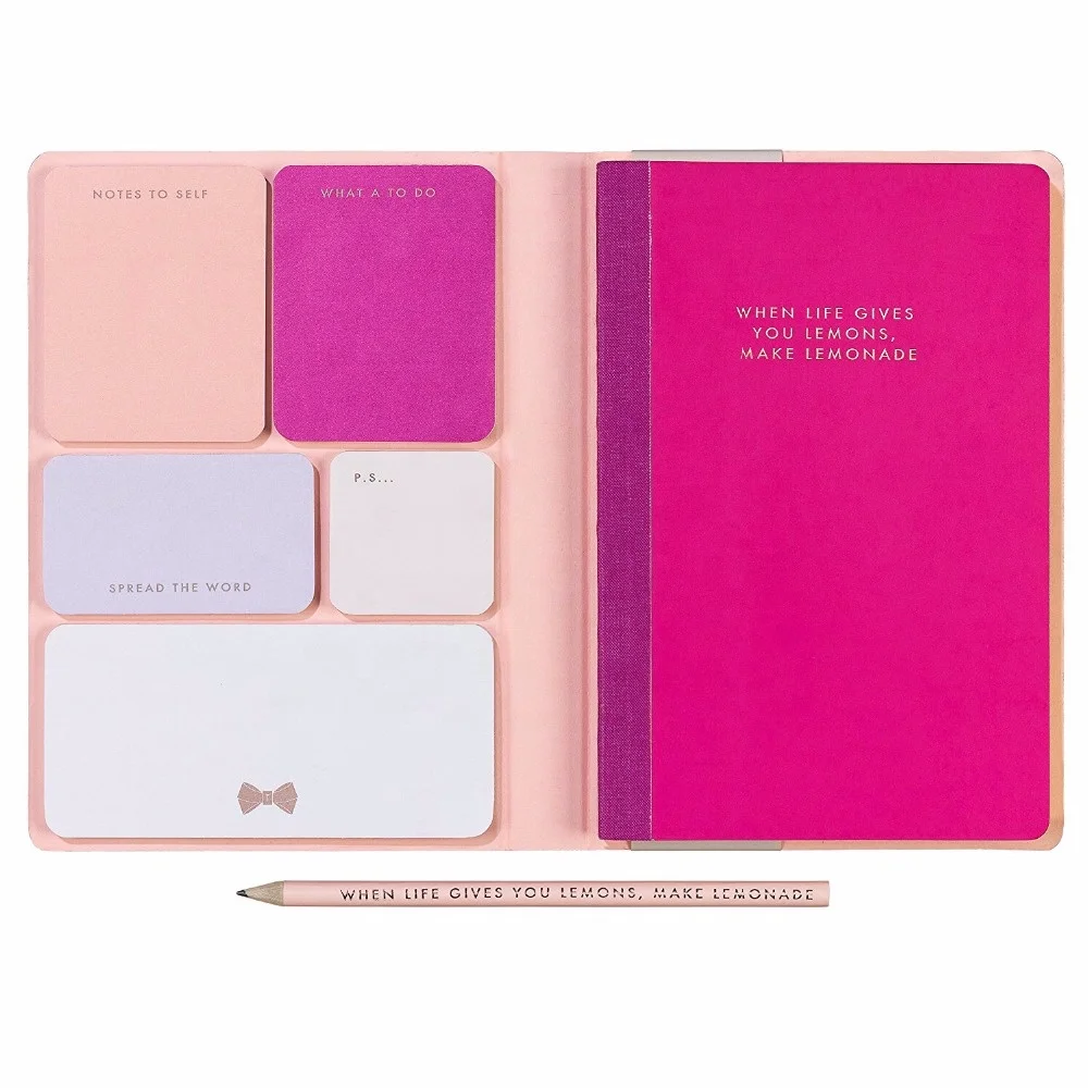 New Arrival Latest Design Planer Custom Printed School Sticky Note Book With A Pencil Attached
