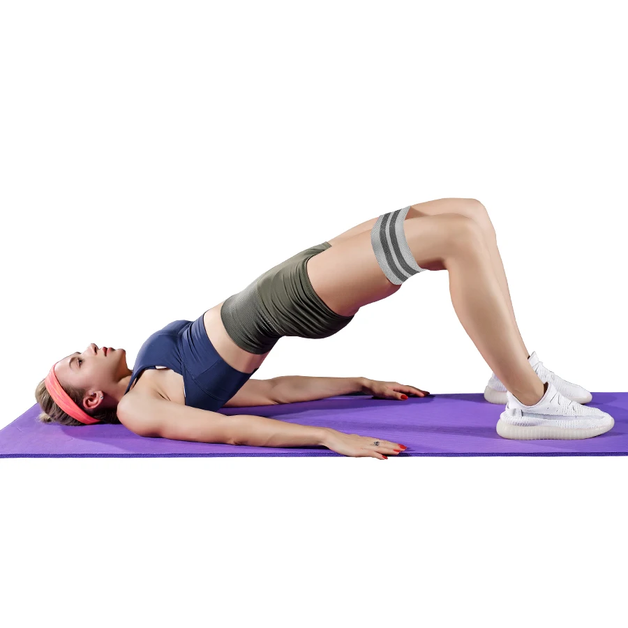 Home gum 3 level non slip yoga elastic resistance band custom printed stretch yoga fabric booty training band