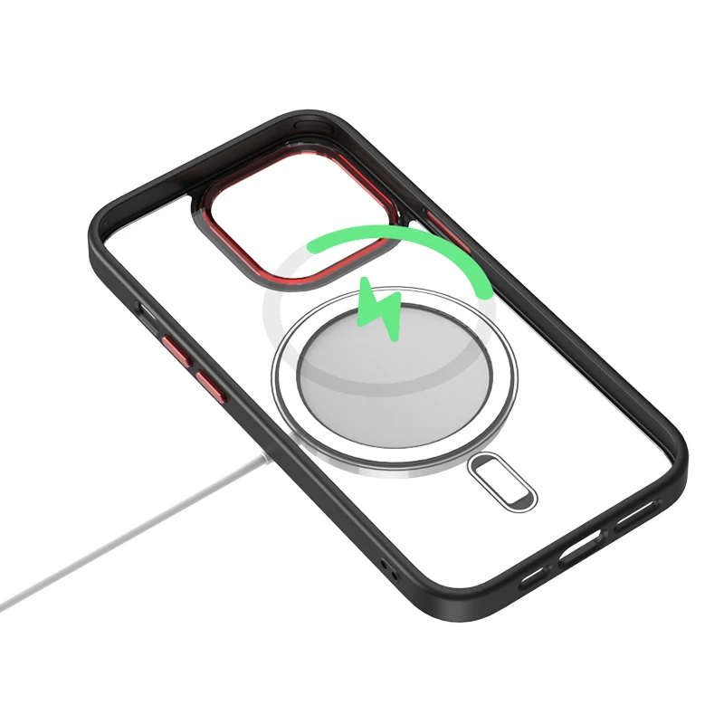 Magnetic Support Wireless Charging Shockproof Phone Case For iPhone 13 Pro Max iPhone 14 12 Mobile Cover
