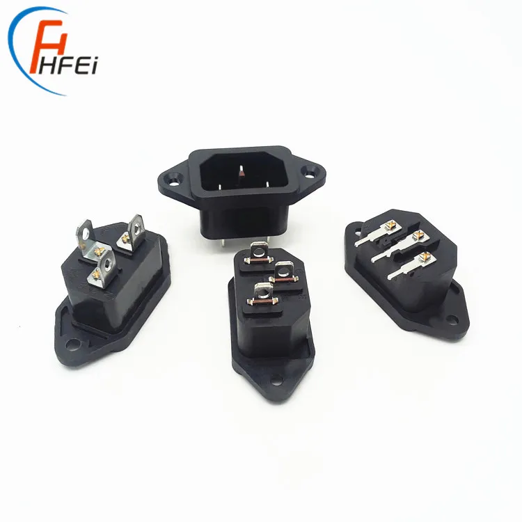 IEC C14 terminal quick electrical connector snap type male battery connectors power connector