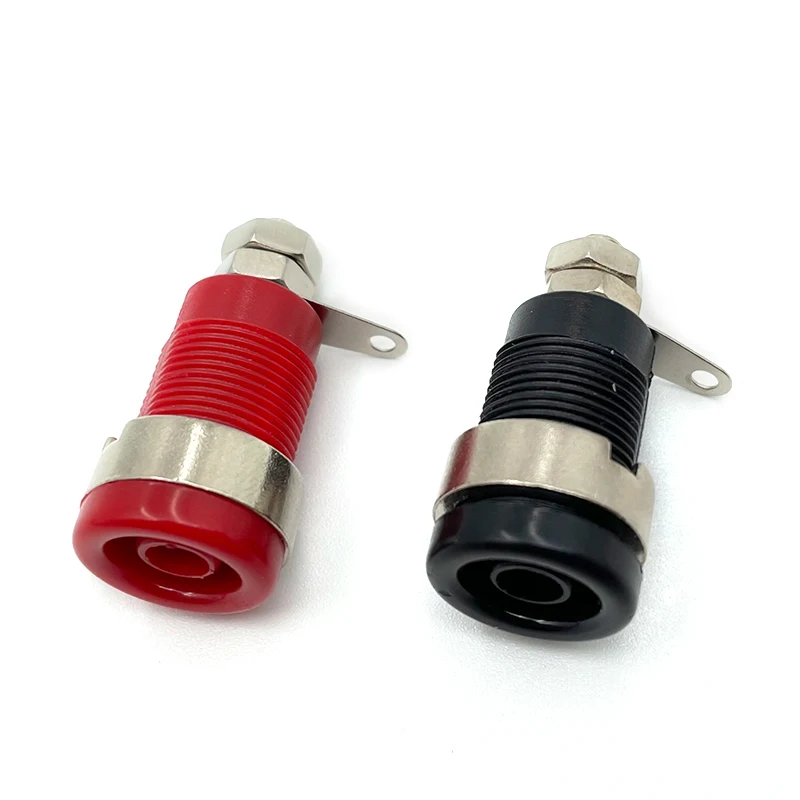 Nickel Plated High Voltage Terminal Safety Protection Binding Post Nut Terminal Blocks 4mm Banana Plug