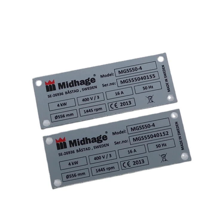 Custom metal label sign Laser engraved badge Brass plaque Anodized aluminum logo name plate tag Etched stainless steel nameplate