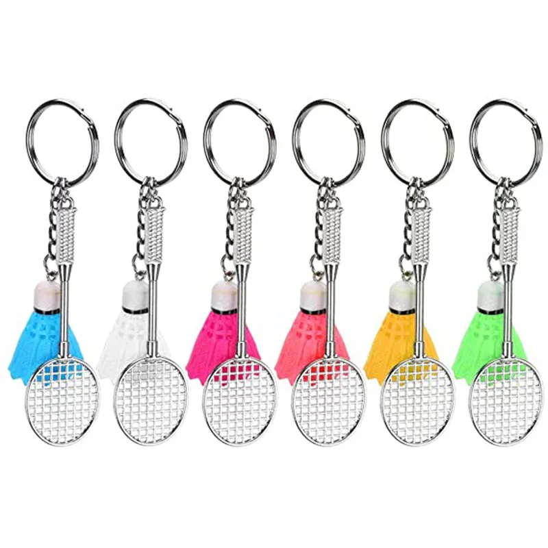 Sport Keychain 3D Metal Badminton Tennis Basketball Volleyball Football Sport  Keychain
