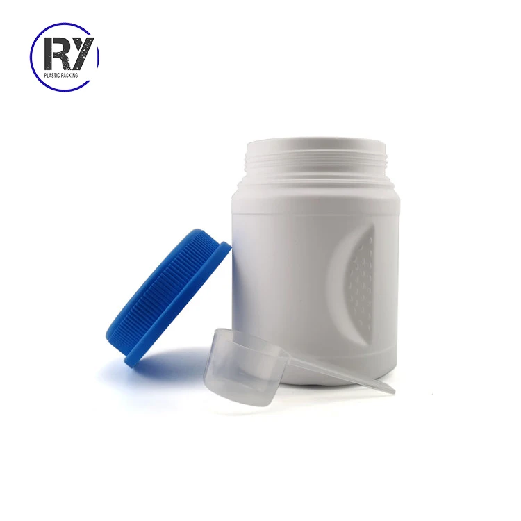 Round Refillable 1000ml Plastic Whey Protein Powder Jars Supplement Container Hdpe Whey Protein Bottle Jar with Screw Cap