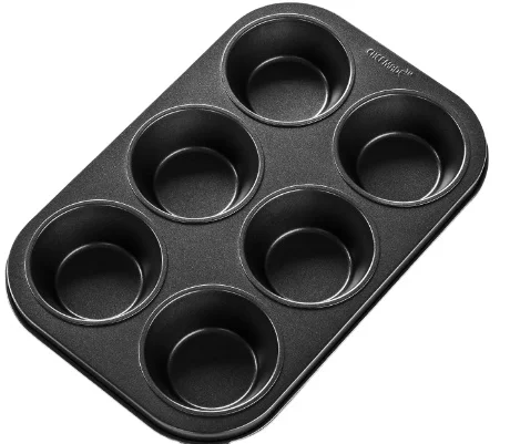 6 cavity best price hot selling high quality round muffin cup cake tray cupcake baking mold for muffins