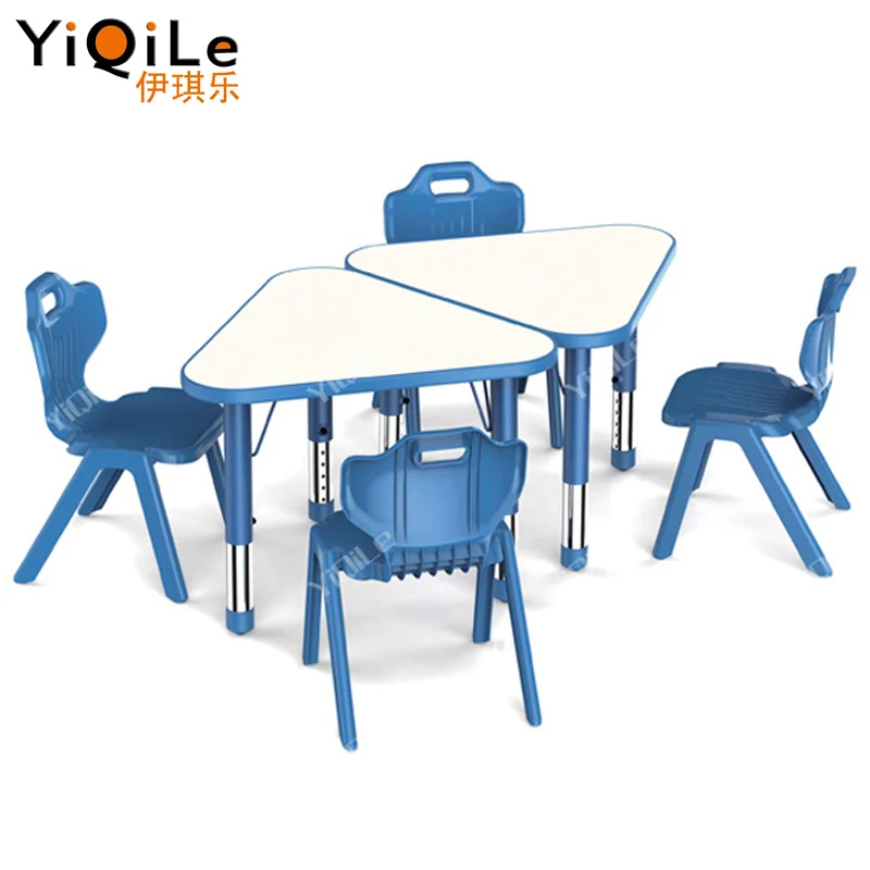 Высококачественная школьная мебель, подъемные комбинированные треугольные школьные столы, стулья для простых современных продуктов