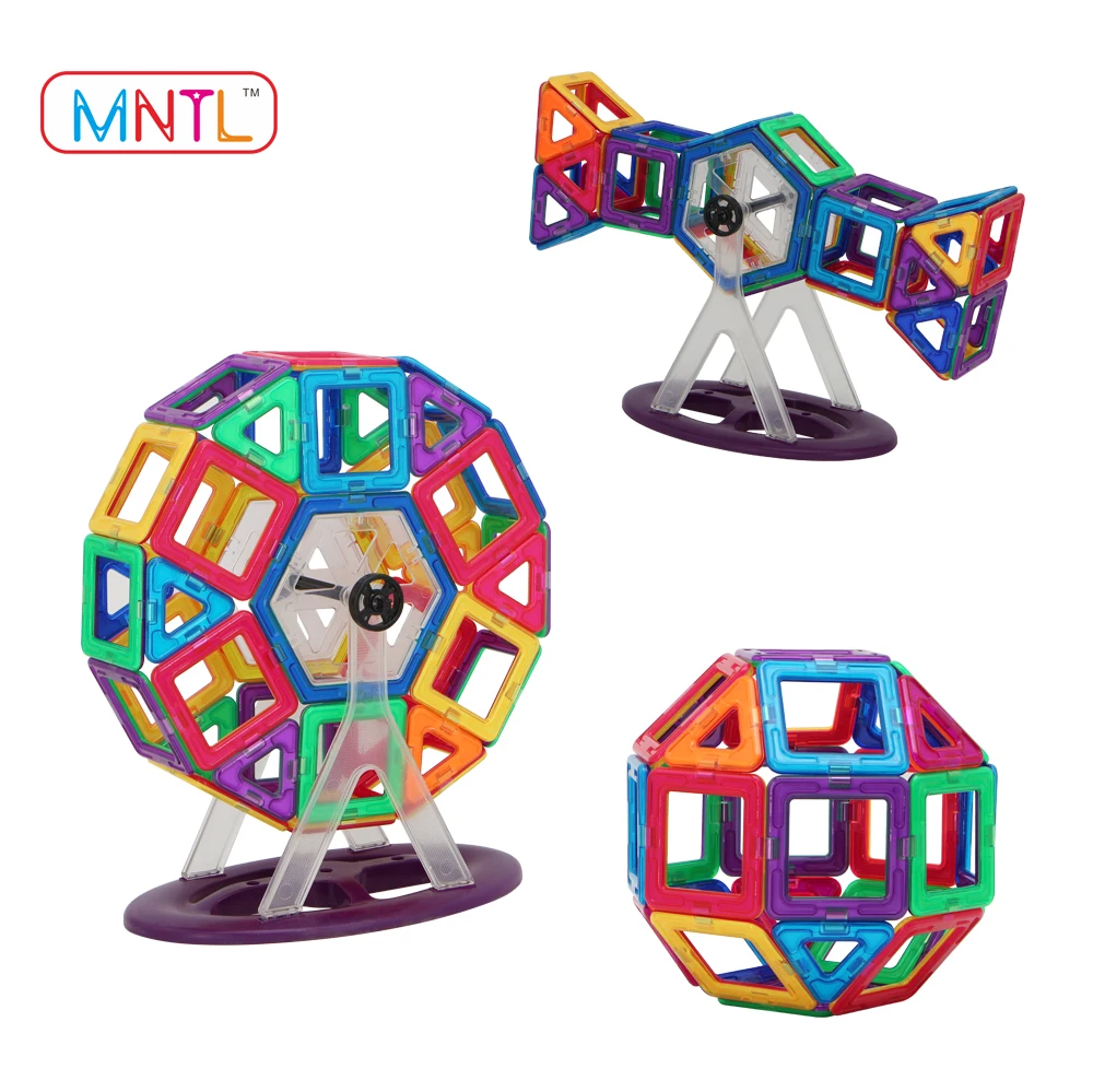 Конкурентоспособная цена хорошее качество 120 шт. пластик Магнитная образования строительные блоки игрушки набор CE, EN71, ASTM