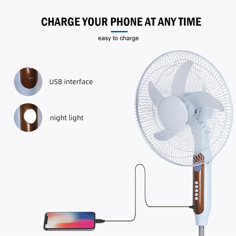 Remote Control Adjust Air Cooling Household Outdoor Ac Dc Rechargeable Solar Floor Stand Fan