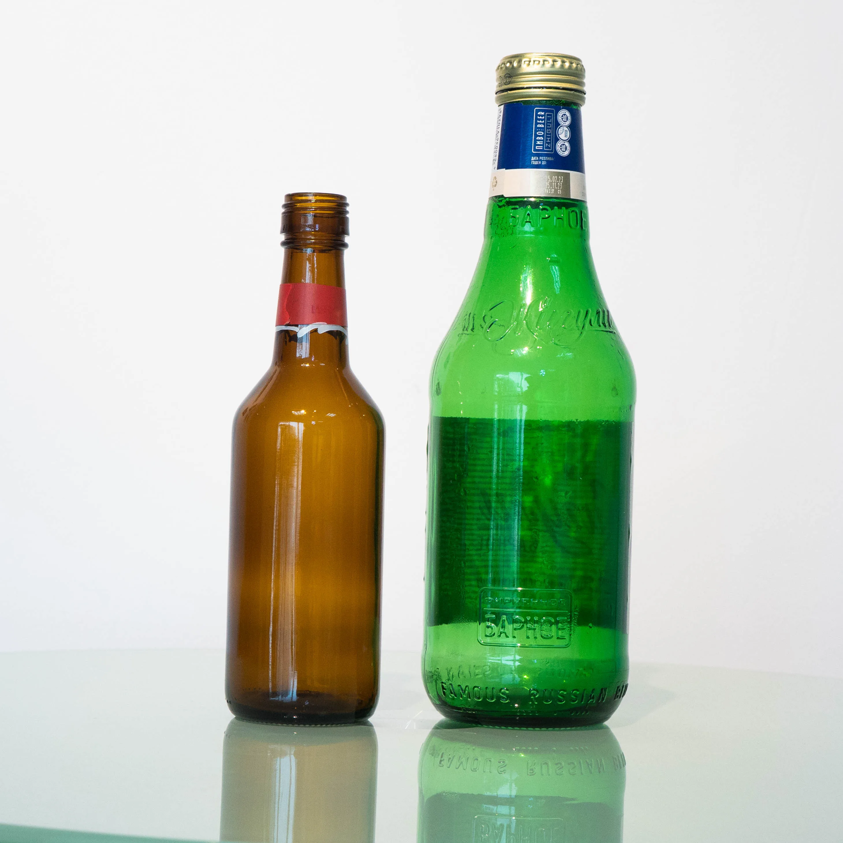 500ml high quality transparency glass beer bottle with swing top cap