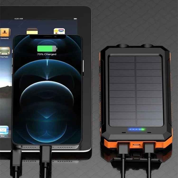 Waterproof Outdoor Solar Charger  Solar Power Bank With Led Lights Solar Charger Solar Power Bank With Flashlight