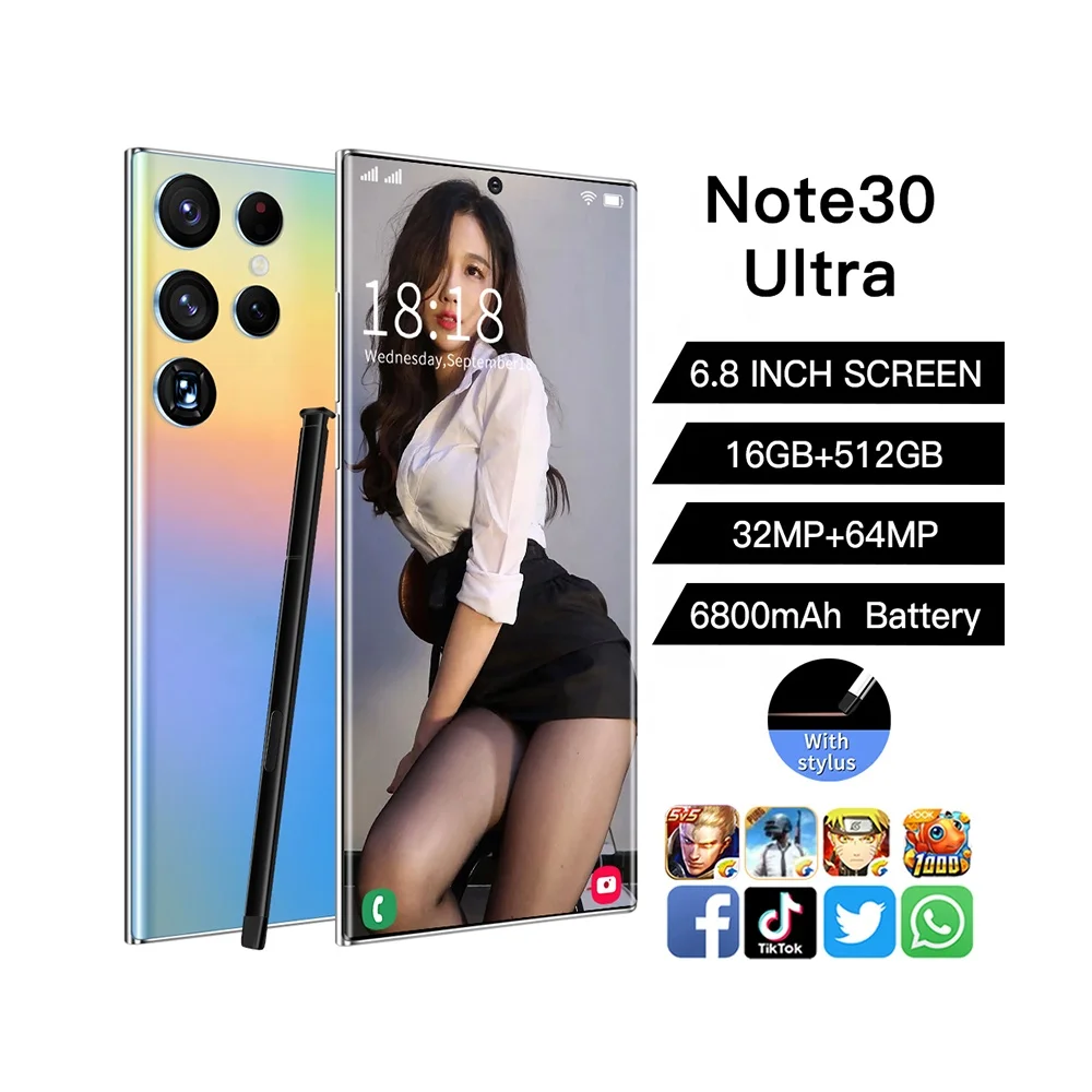 Note 30 Global version unlocked 4G 5G Smartphone 8GB+256GB Mobile Phones Android 11 Large screen Fingerprint mobile phone
