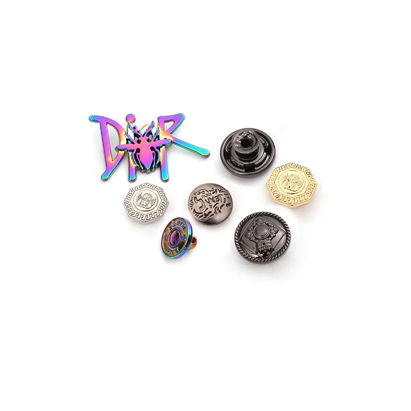 Customized latest fashion design style High quality buttons Garment accessories metal  clothes from manufactory