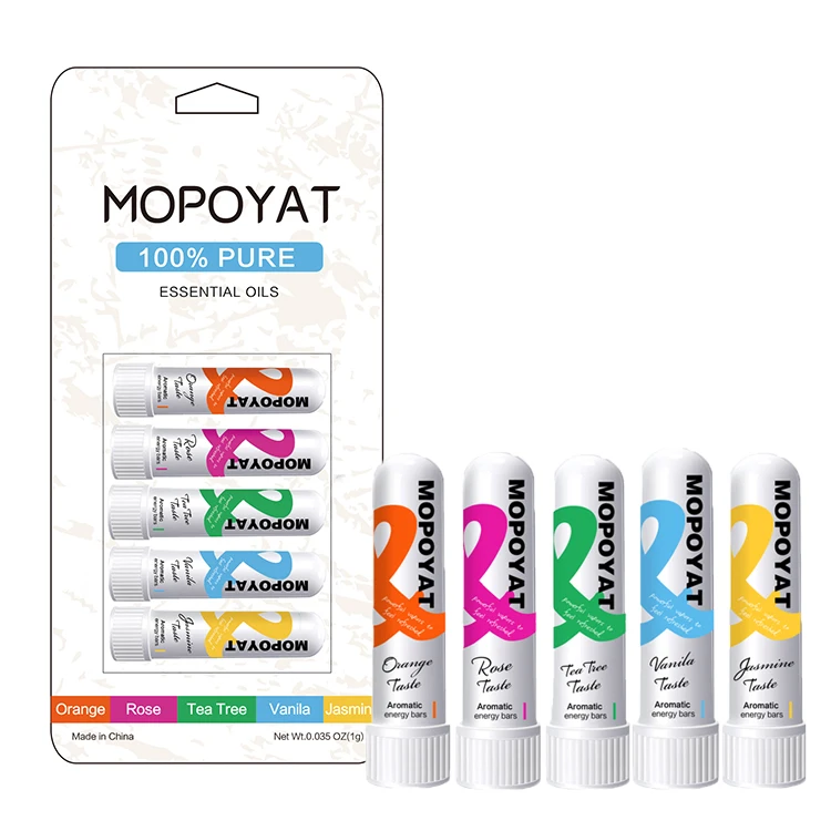 Многоароматный ингалятор MOPOYAT с ментолом, освежающий энергетический назальный ингалятор для улучшения дыхания и повышения фокусировки