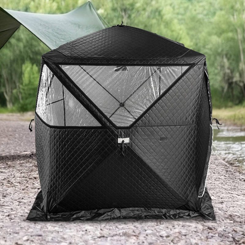 Outdoor Modern Sauna Rooms Quick Camping Ice Cube Winter Fishing Tent Portable Square Hiking Mobile Sauna Hub Tent