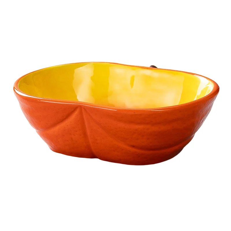 Creative pumpkin shaped  serving bowl cute mixing bowls  wholesale ceramic salad bowl