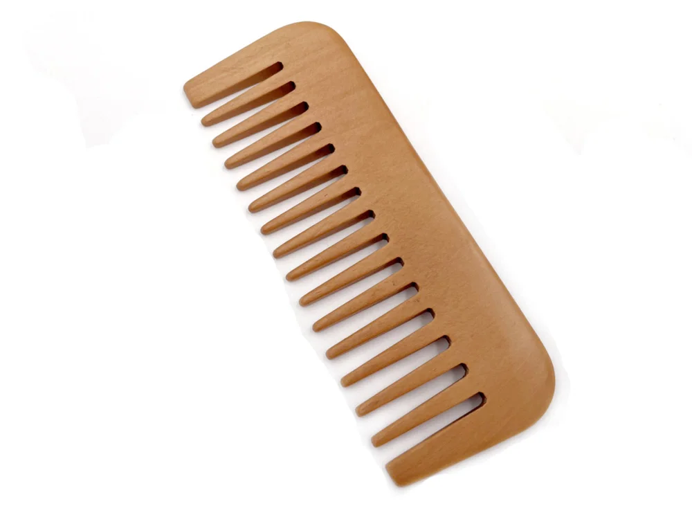 Private Label Pocket Size Hair Comb Natural Peach Wood Beard Comb For Travel Razorline Comb