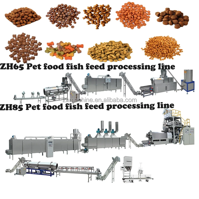 Automatic Extruded Dry Pet Dog Cat Food Treats Pellet Make Wet Production Line making Machines Line