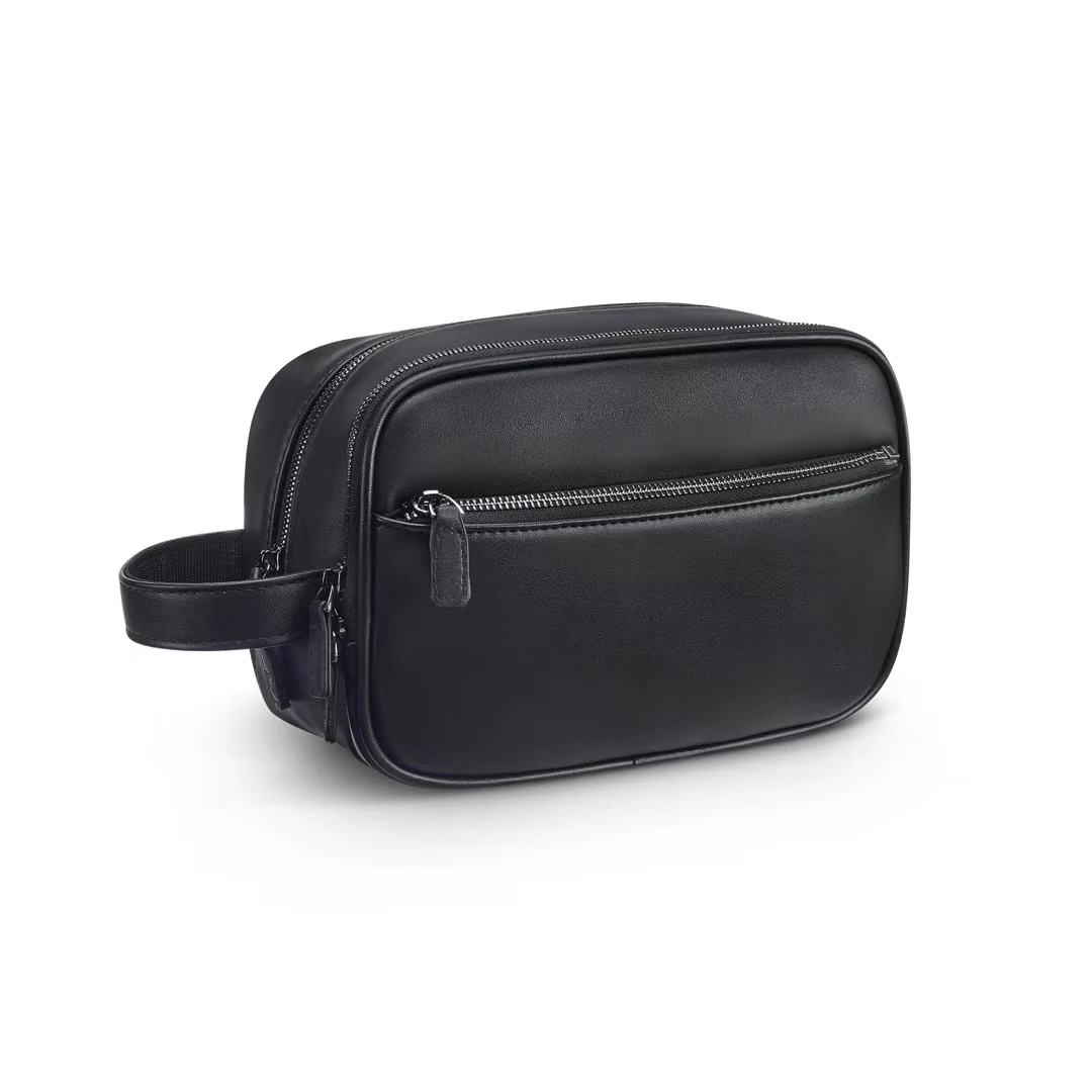 Custom Golf Pouch, PU Leather Golf Stuff Bag Double Pockets,Carrying Storage Golf Tee Bag