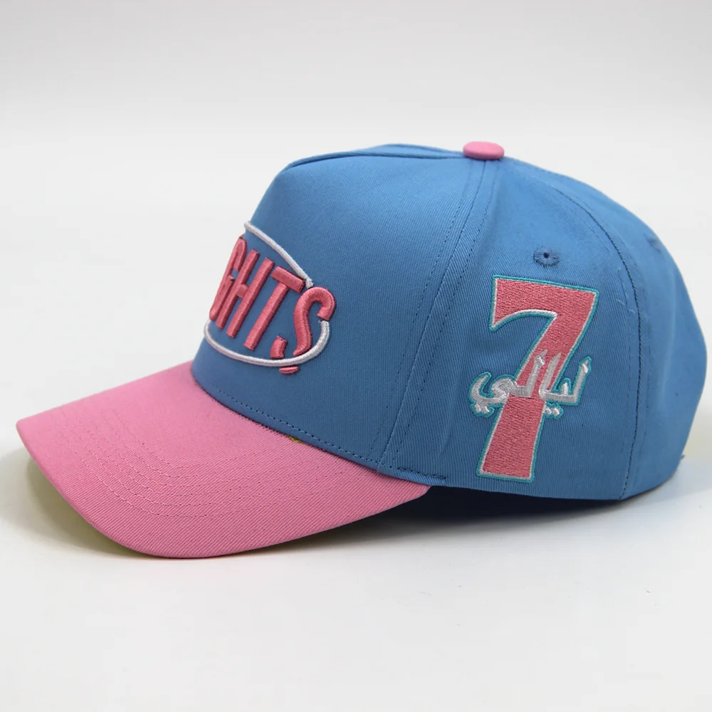 Cap manufacturer Custom 5 panel curved brim structured baseball ball cap with embossed logo